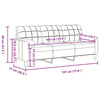 3-personers sofa med pyntepuder 180 cm velour cremefarvet
