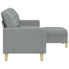 3-personers sofa med fodskammel 210 cm stof Lysegrå