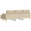 3-personers sofa med fodskammel 210 cm stof Cremefarvet