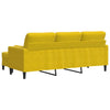 3-personers sofa med fodskammel 180 cm velour gul