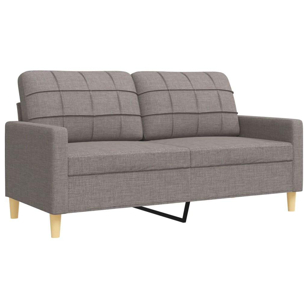 sofasæt 4 dele med fodskammel stof gråbrun