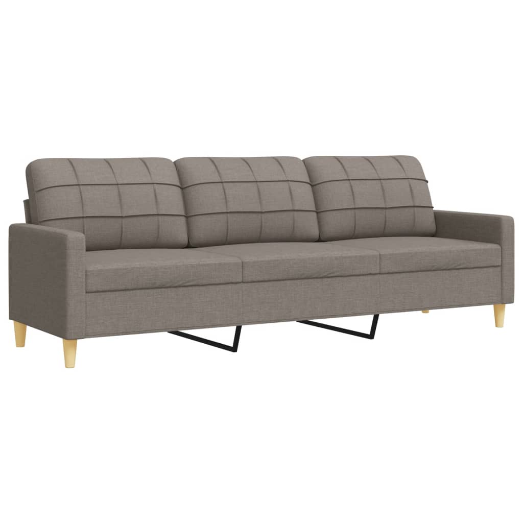 sofasæt 4 dele med fodskammel stof gråbrun
