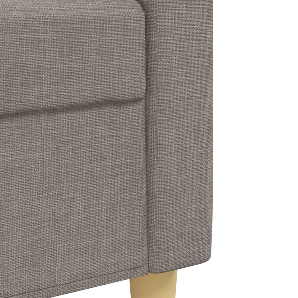 sofasæt 4 dele med fodskammel stof gråbrun