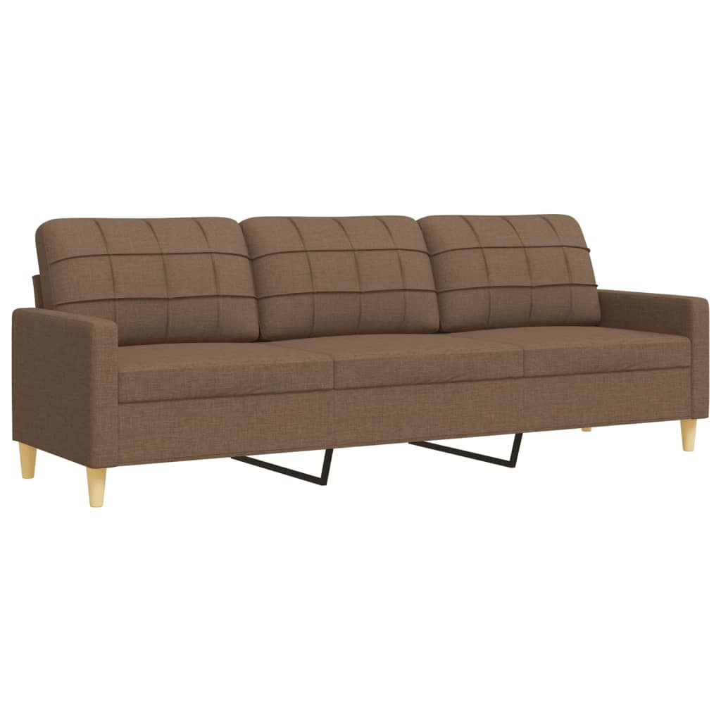 sofasæt 3 dele med pyntepuder stof brun