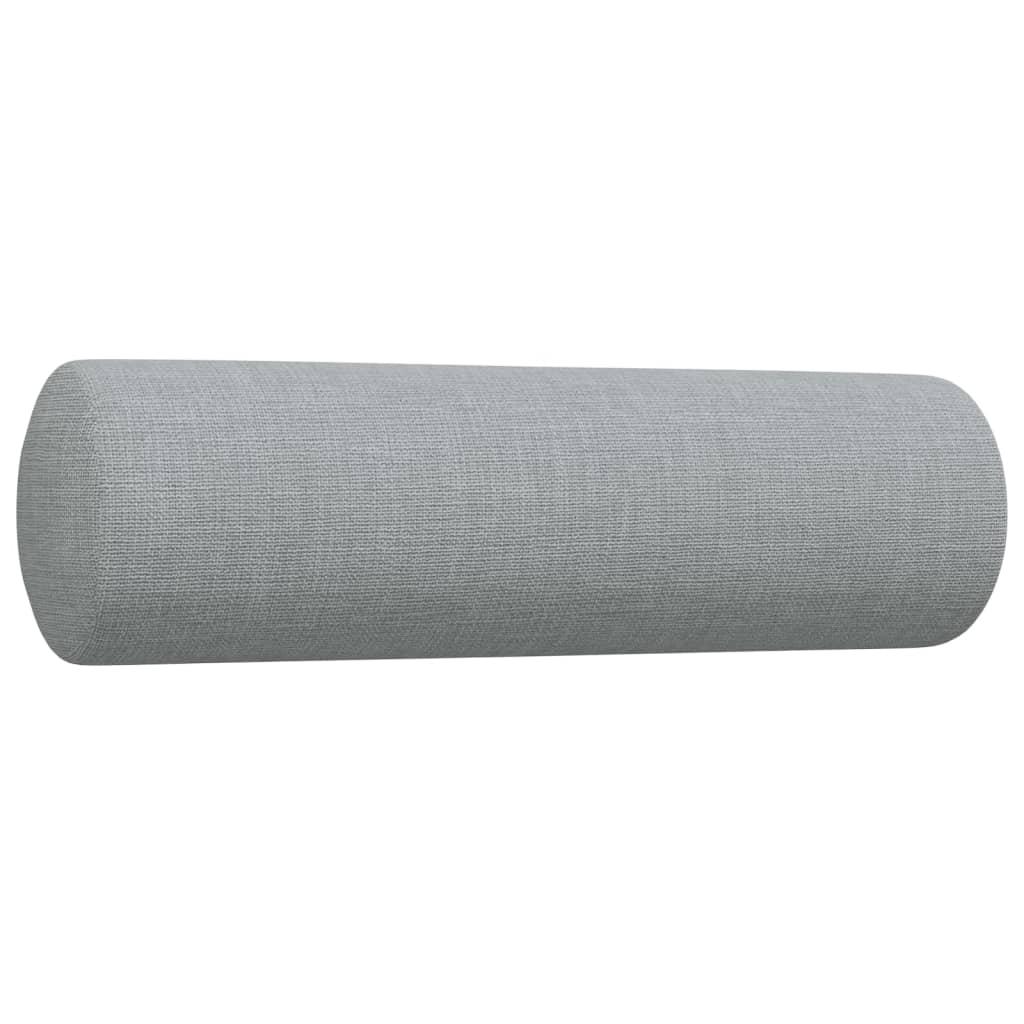 sofasæt 4 dele med fodskammel og pyntepuder stof lysegrå