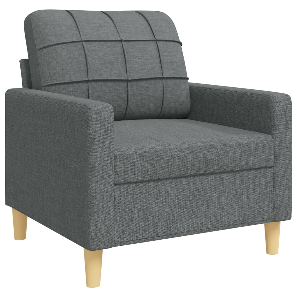 sofasæt 4 dele med fodskammel og pyntepuder stof lysegrå