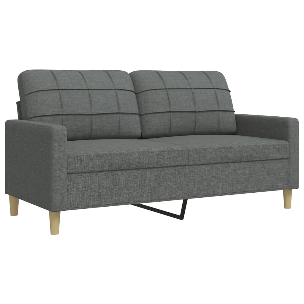 sofasæt 4 dele med fodskammel og pyntepuder stof lysegrå