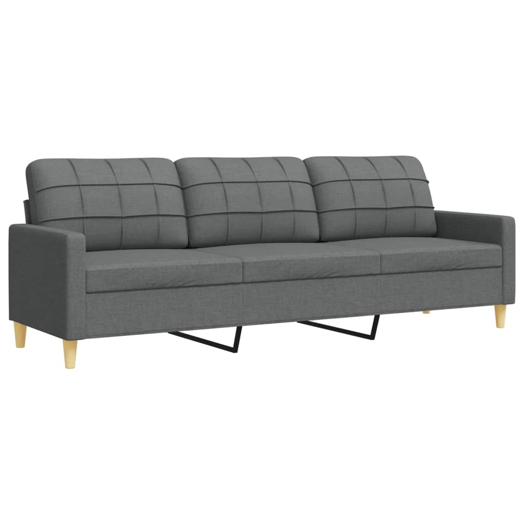 sofasæt 4 dele med fodskammel og pyntepuder stof lysegrå