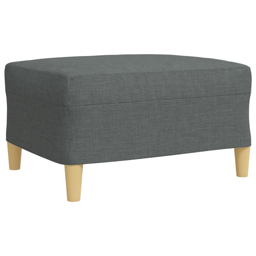sofasæt 4 dele med fodskammel og pyntepuder stof lysegrå