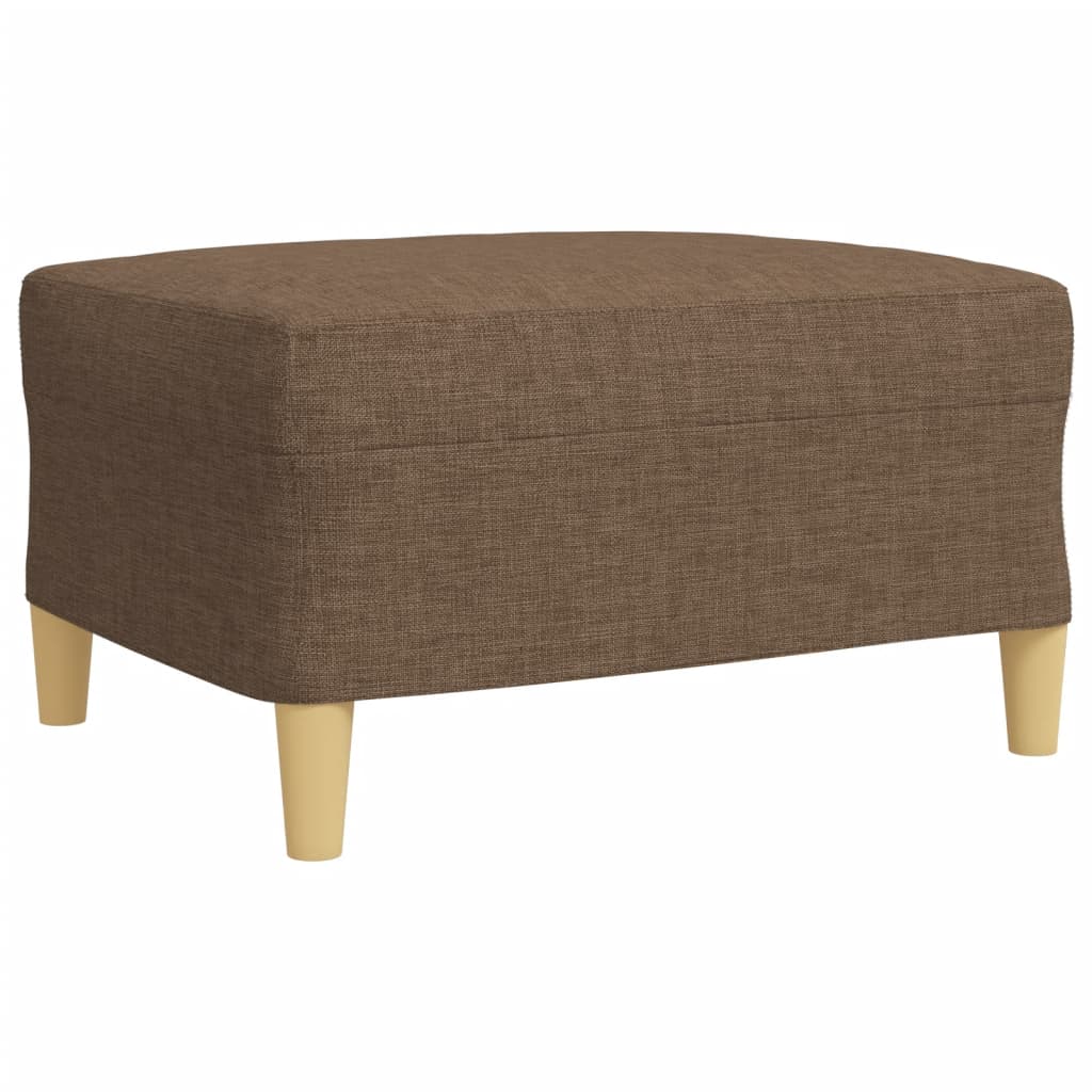 sofasæt 4 dele med fodskammel og pyntepuder stof brun
