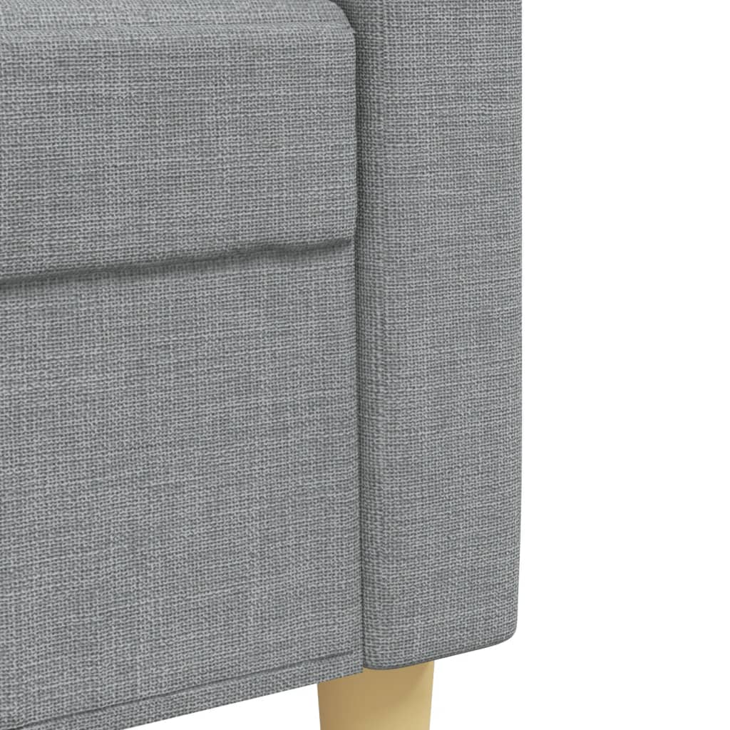 sofasæt 3 dele med fodskammel stof lysegrå
