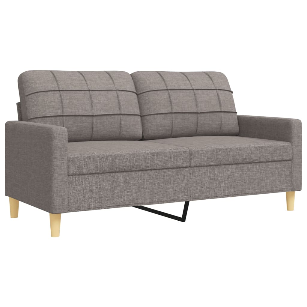 sofasæt 3 dele med fodskammel stof gråbrun