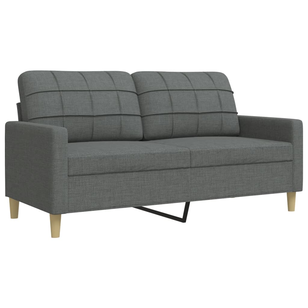 sofasæt 3 dele med fodskammel og pyntepuder stof lysegrå