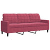 sofasæt 4 dele med hynder og bolsterpuder velour vinrød