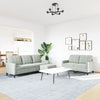 sofasæt 3 dele med hynder velour lysegrå