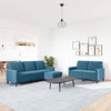 sofasæt 3 dele med hynder velour blå