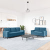 sofasæt 2 dele med hynder og bolsterpuder velour blå