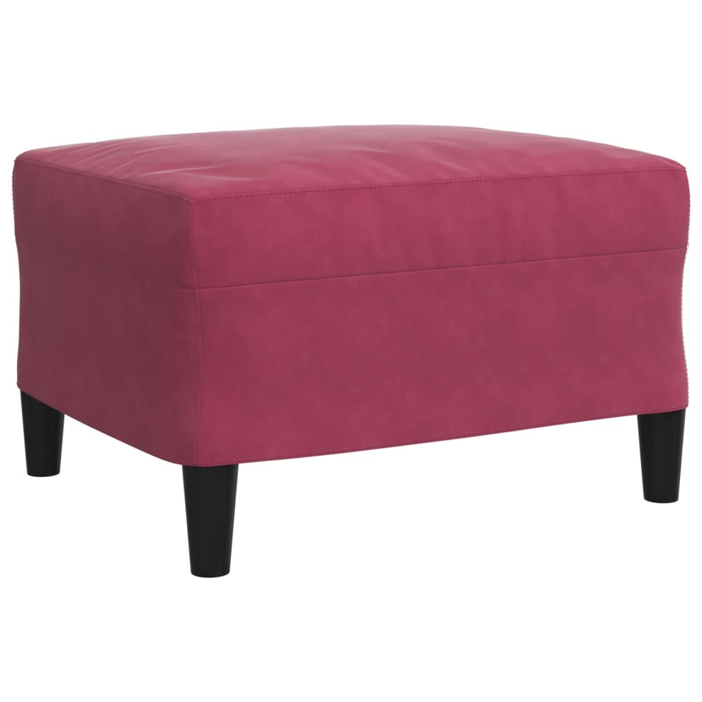 sofasæt 2 dele med hynder og bolsterpuder velour vinrød