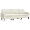 sofasæt 3 dele med hynder velour cremefarvet