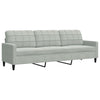 sofasæt 4 dele med hynder velour lysegrå