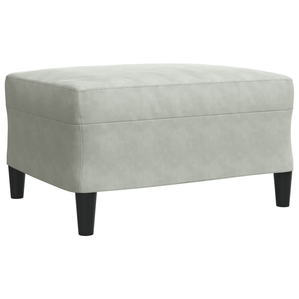 sofasæt 4 dele med hynder velour lysegrå