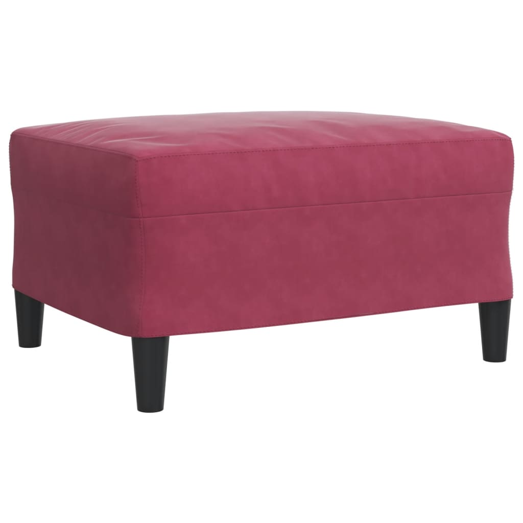 sofasæt 4 dele med hynder velour vinrød