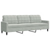 sofasæt 4 dele med hynder og bolsterpuder velour lysegrå