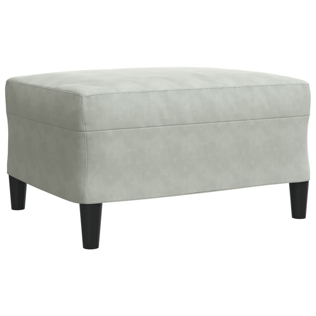 sofasæt 4 dele med hynder og bolsterpuder velour lysegrå