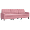 sofasæt 4 dele med hynder og bolsterpuder velour lyserød