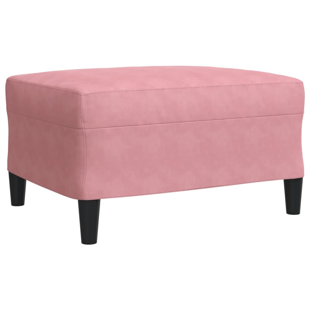 sofasæt 4 dele med hynder og bolsterpuder velour lyserød