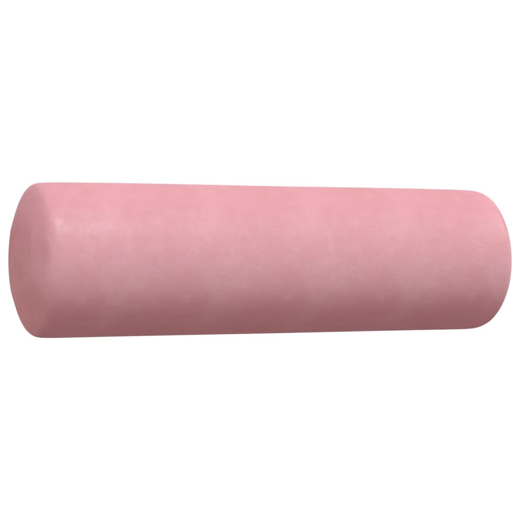 sofasæt 4 dele med hynder og bolsterpuder velour lyserød
