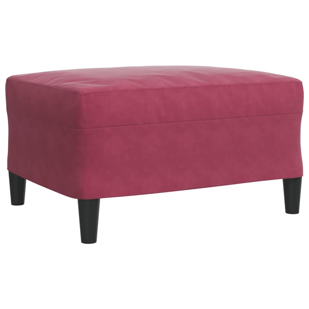 sofasæt 2 dele med hynder velour vinrød