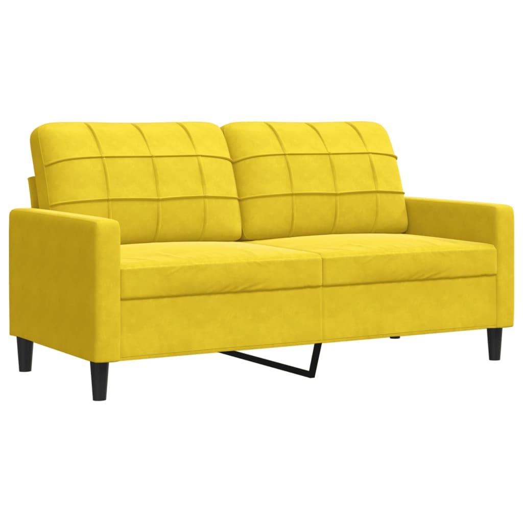 sofasæt 3 dele med hynder velour gul