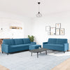 sofasæt 3 dele med hynder velour blå