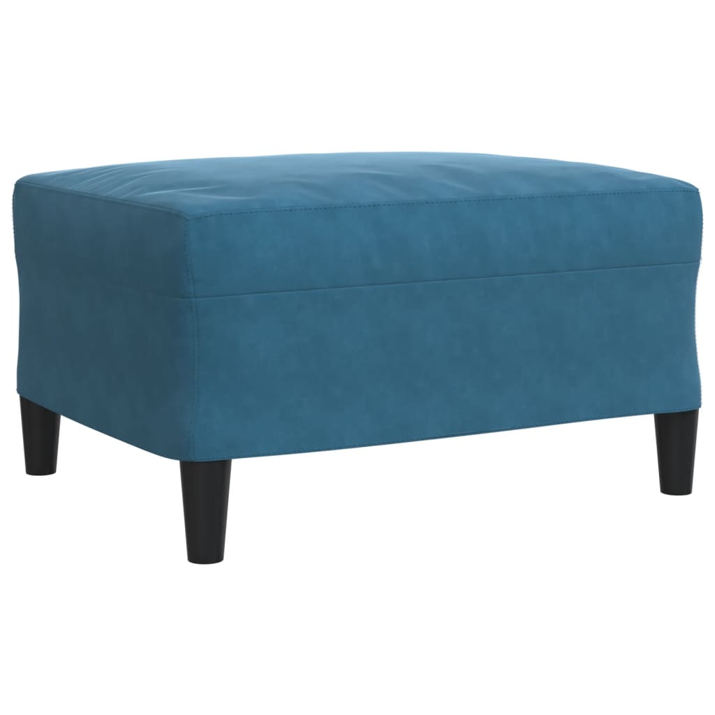 sofasæt 3 dele med hynder velour blå