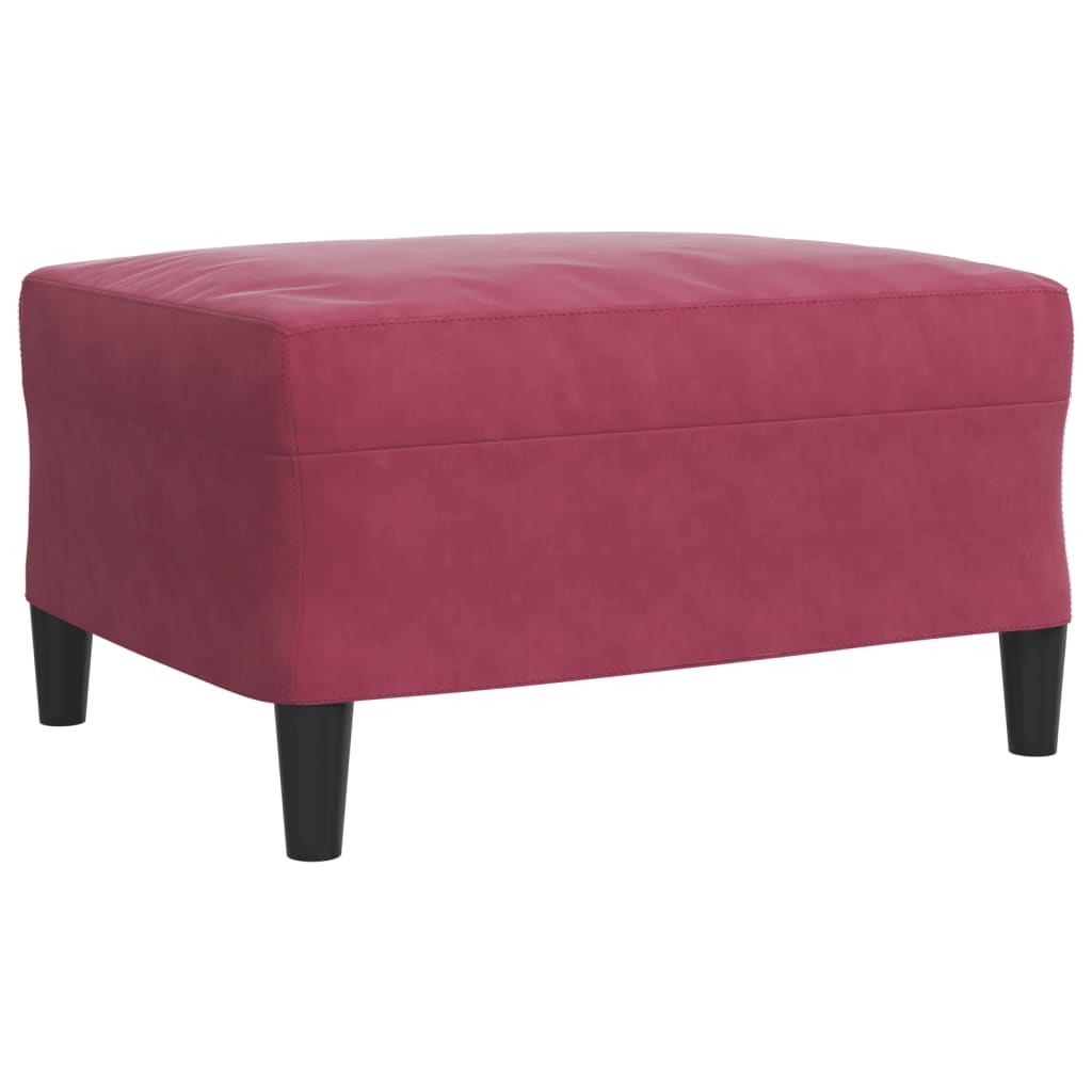 sofasæt 2 dele med hynder og bolsterpuder velour vinrød