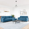sofasæt 3 dele med hynder og bolsterpuder velour blå