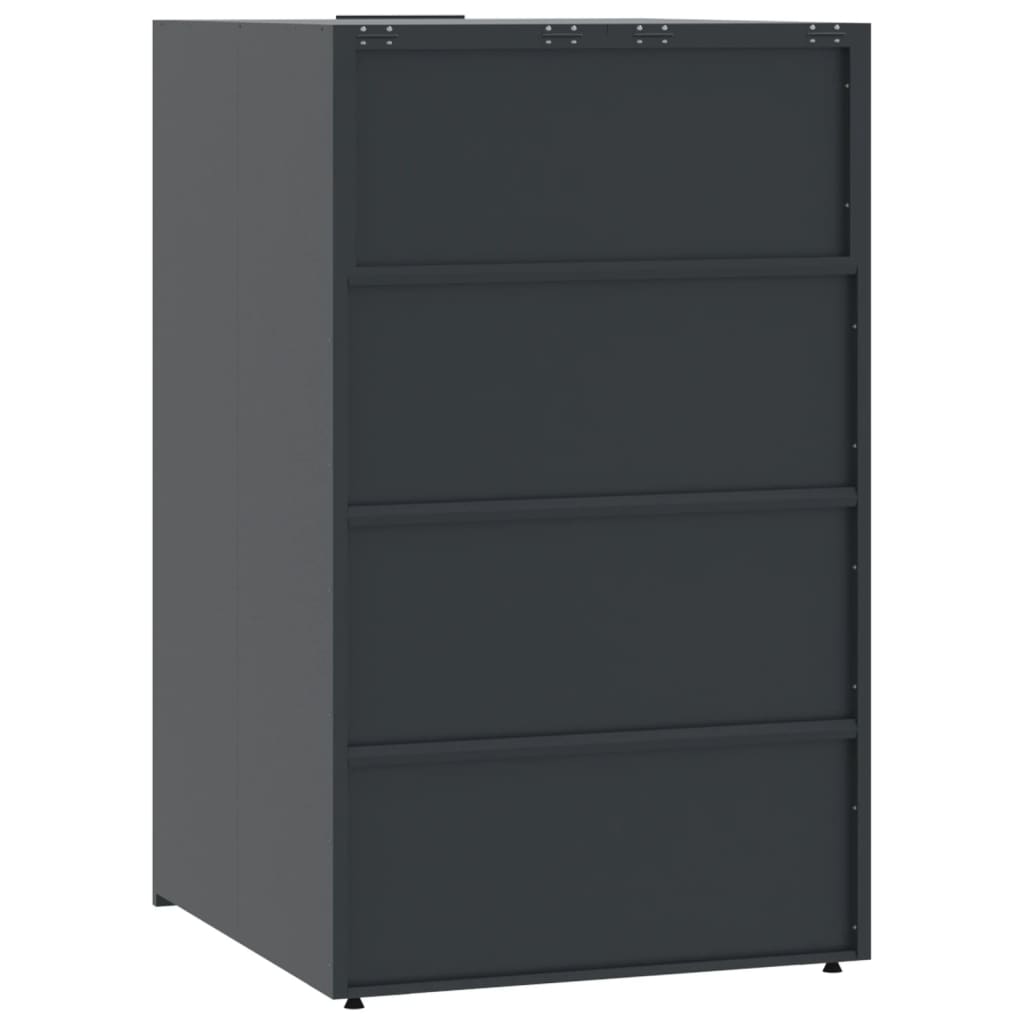 skraldespandsskjuler 138x79x117 cm 2 rum stål antracit