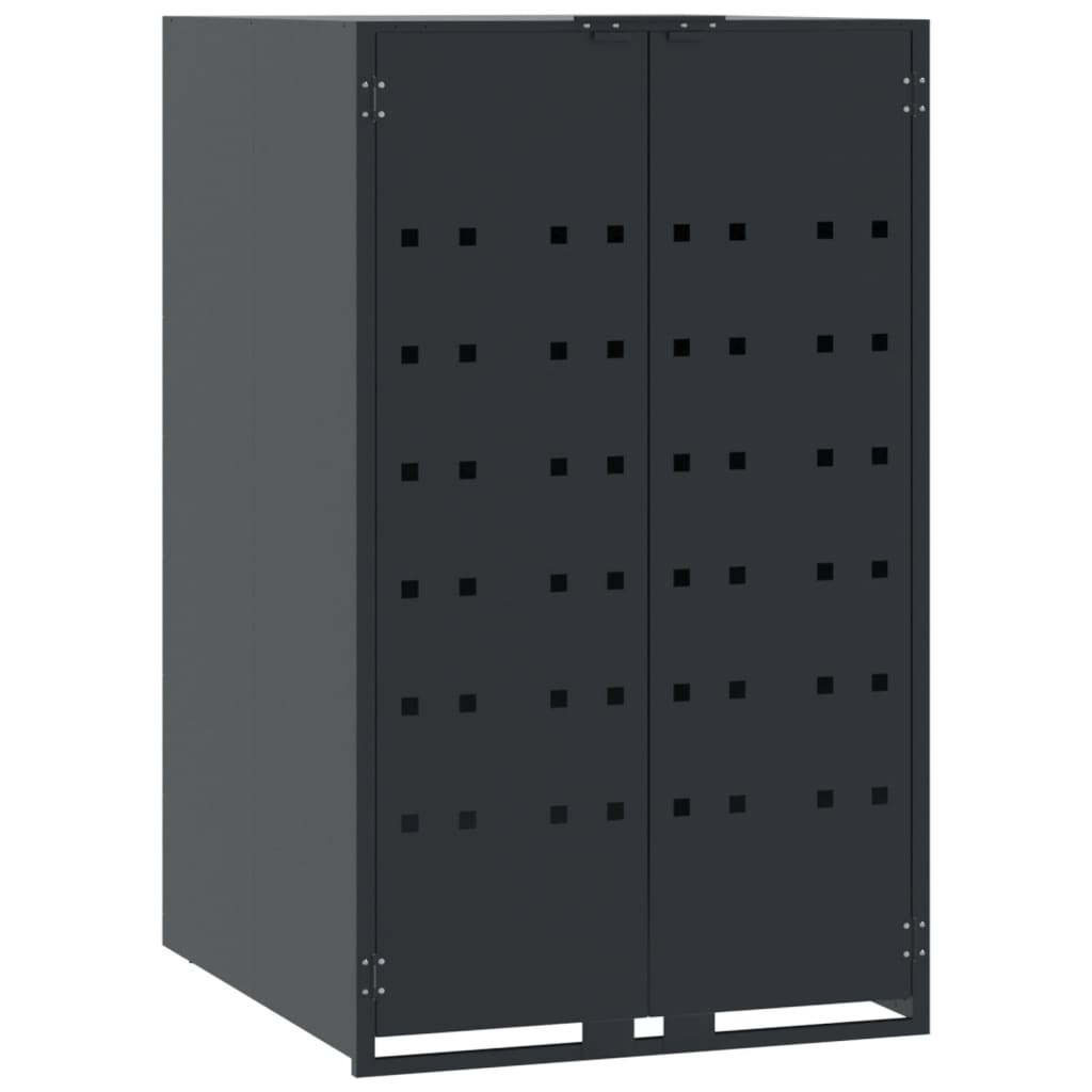skraldespandsskjuler 276x79x117 cm 4 rum stål antracit