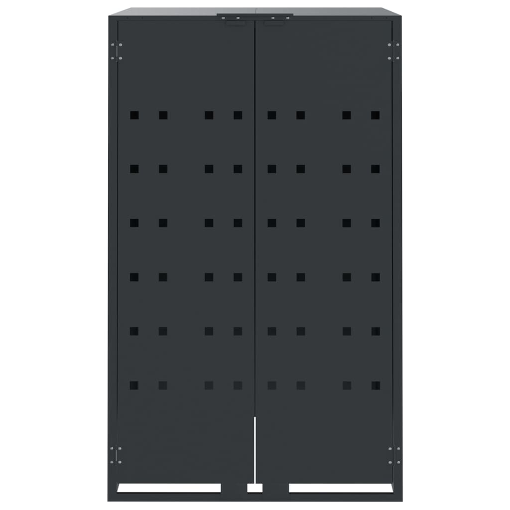 skraldespandsskjuler 276x79x117 cm 4 rum stål antracit