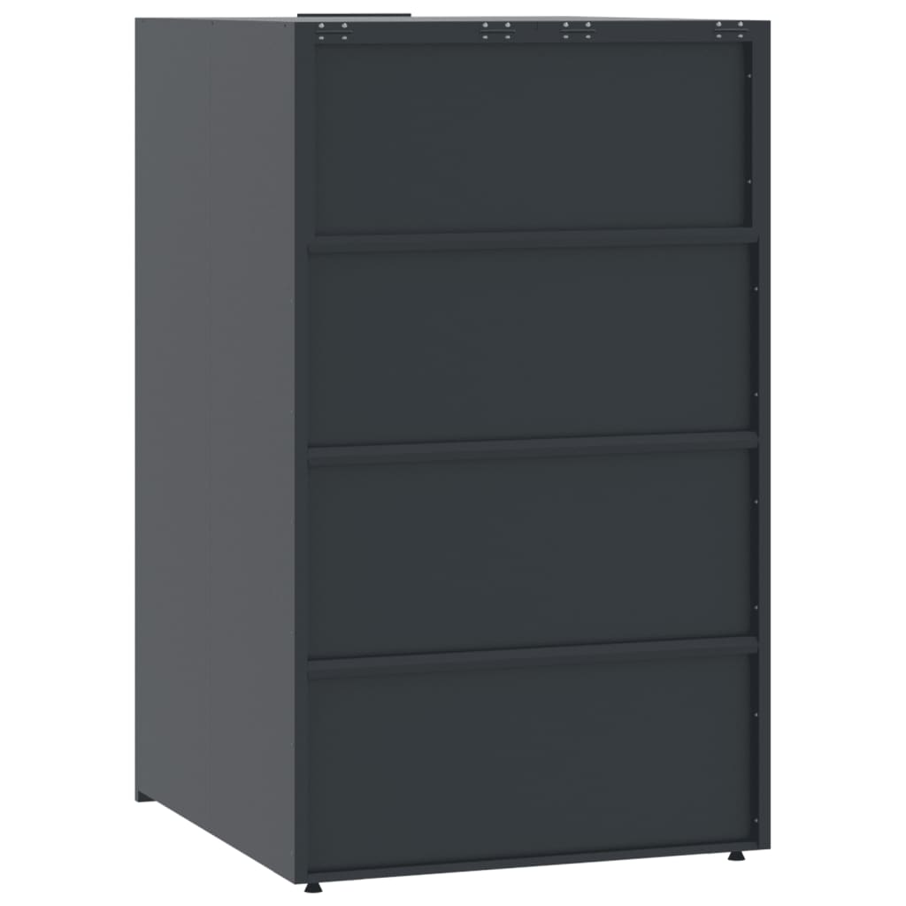 skraldespandsskjuler 276x79x117 cm 4 rum stål antracit