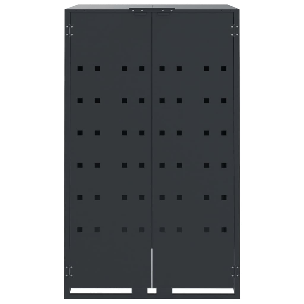 skraldespandsskjuler 345x79x117 cm 5 rum stål antracit