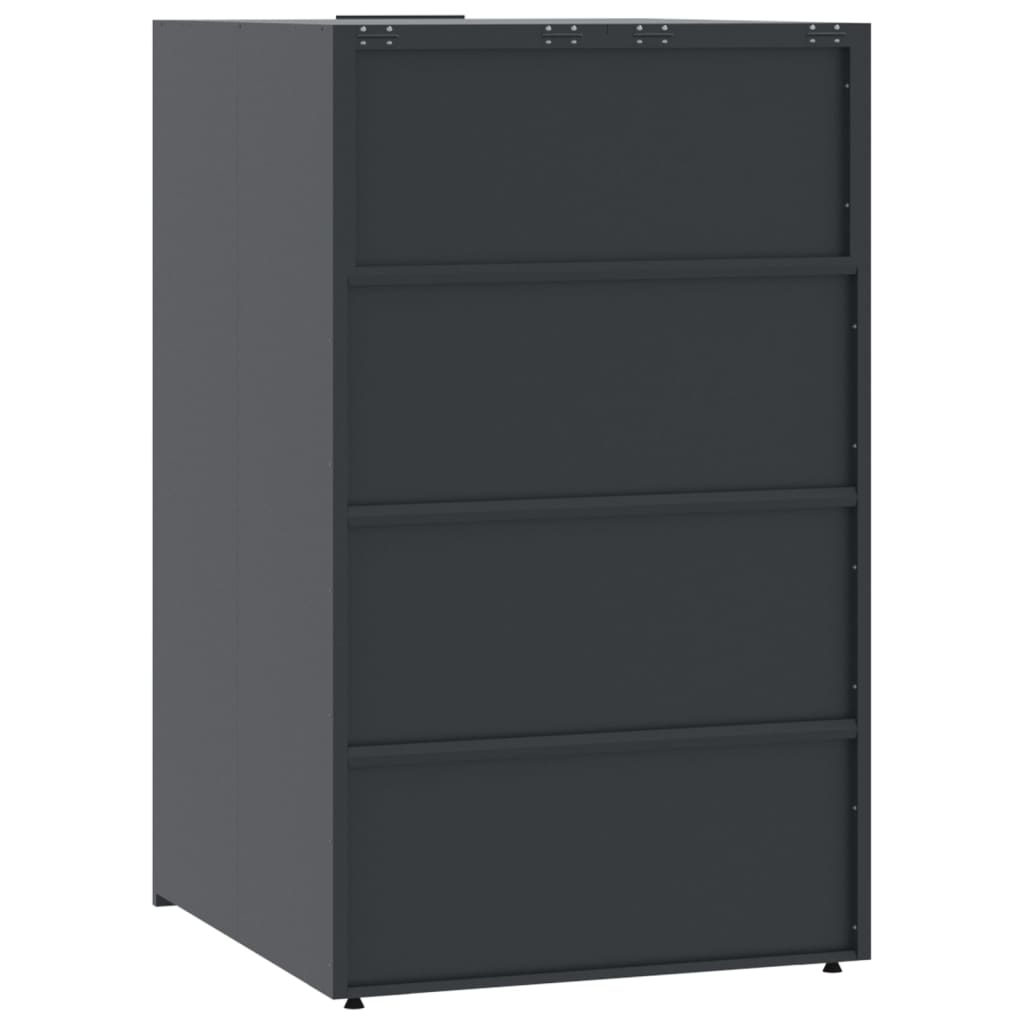 skraldespandsskjuler 345x79x117 cm 5 rum stål antracit