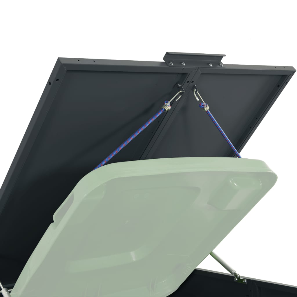 skraldespandsskjuler 414x79x117 cm 6 rum stål antracit