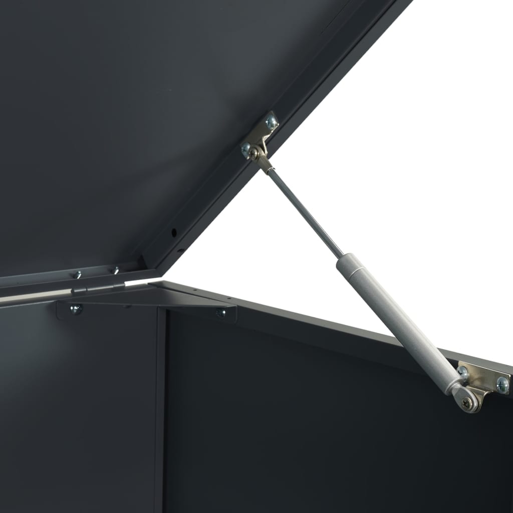 skraldespandsskjuler 414x79x117 cm 6 rum stål antracit