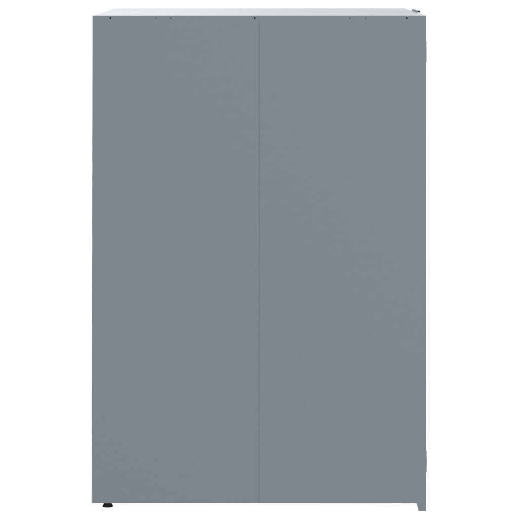 skraldespandsskjuler 138x79x117 cm 2 rum stål grå