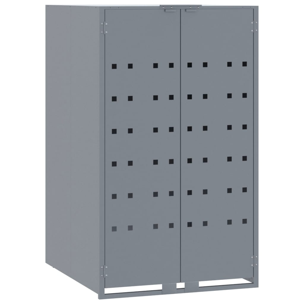 skraldespandsskjuler 276x79x117 cm 4 rum stål grå