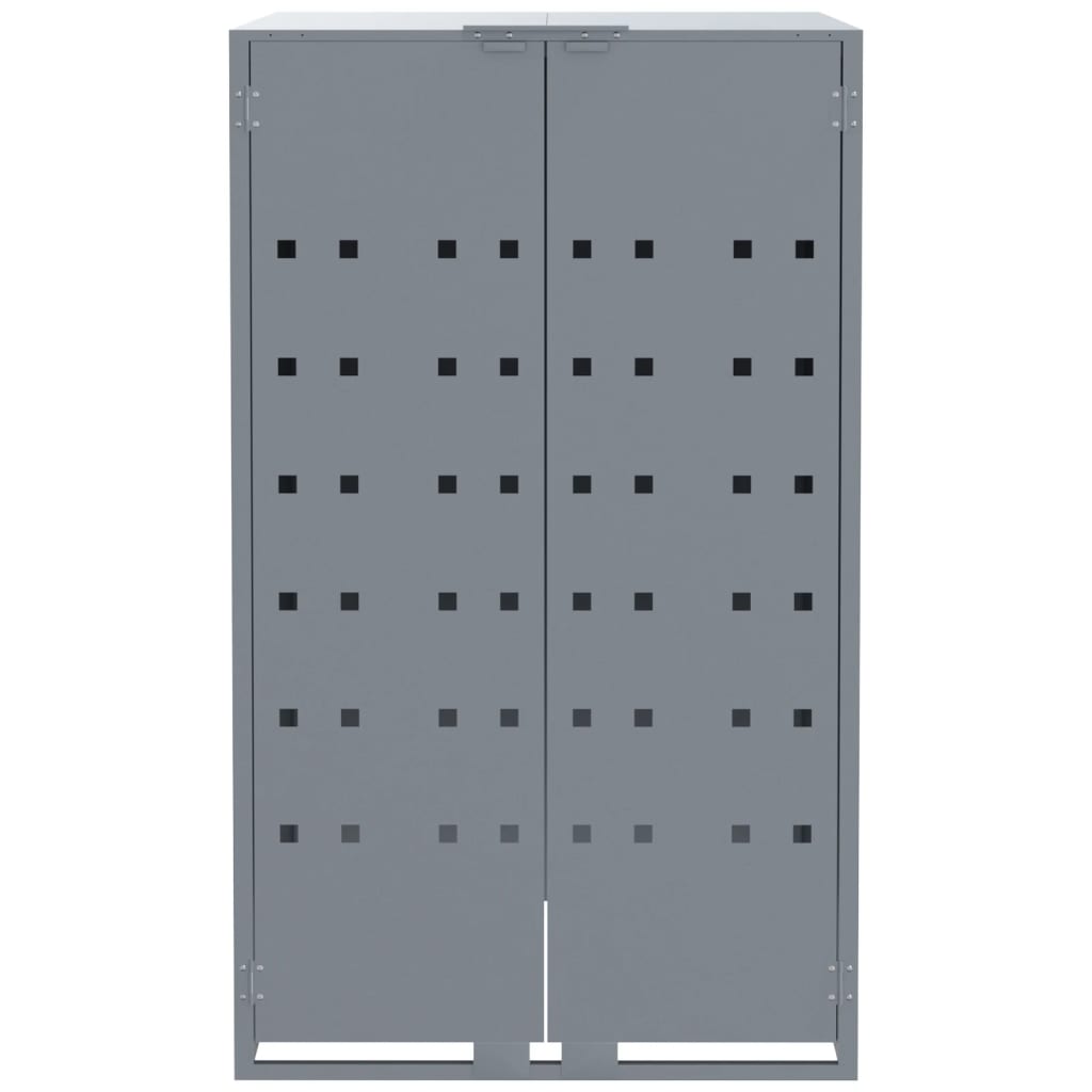 skraldespandsskjuler 276x79x117 cm 4 rum stål grå