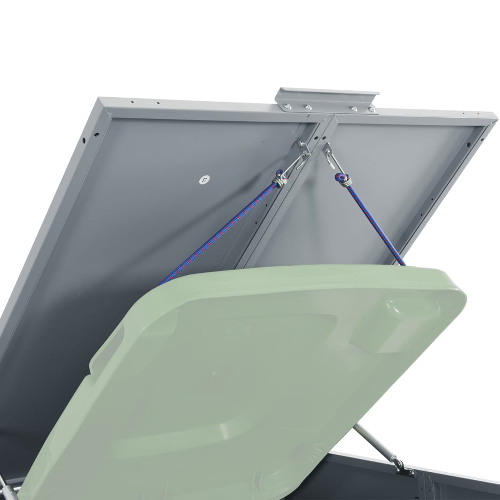 skraldespandsskjuler 345x79x117 cm 5 rum stål grå