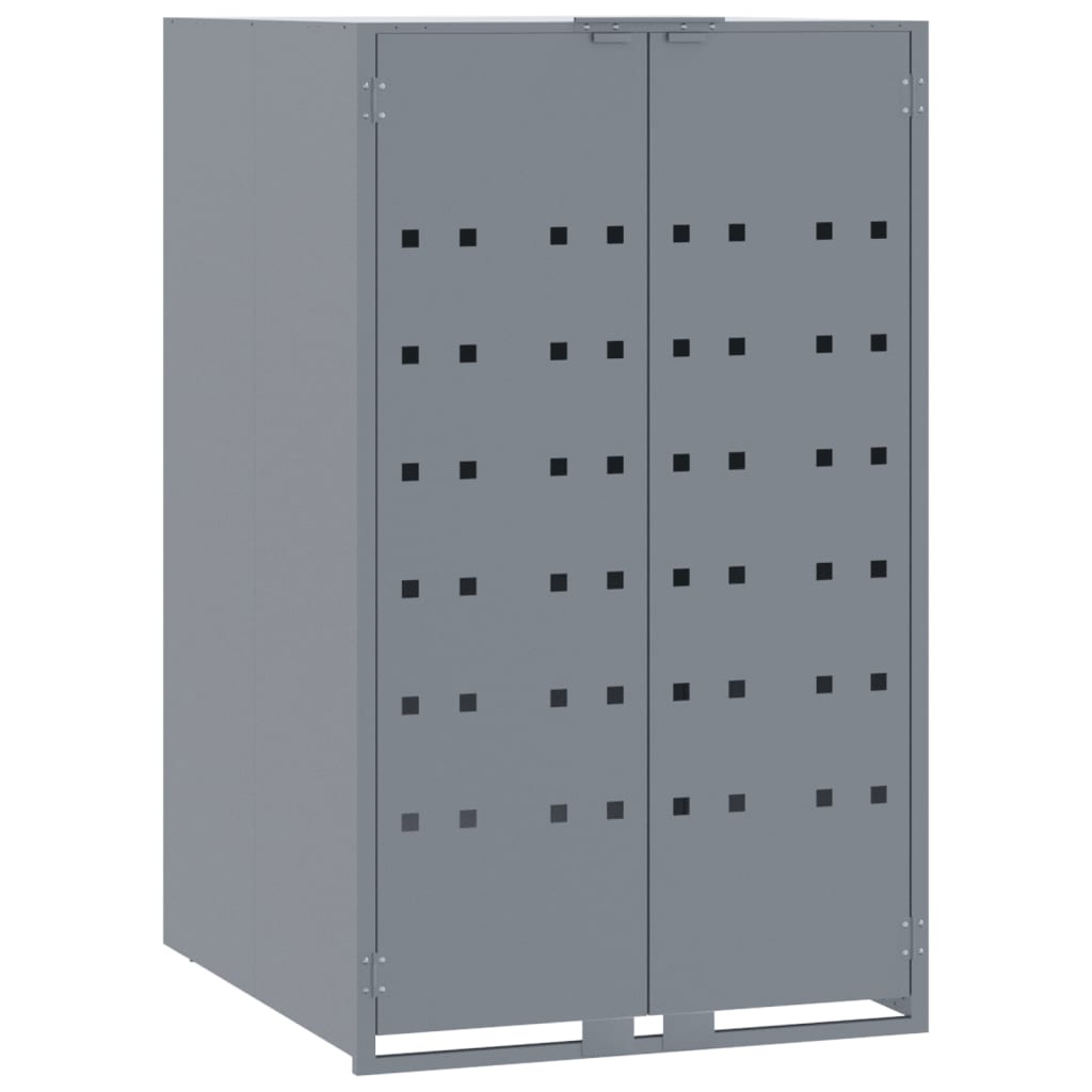 skraldespandsskjuler 414x79x117 cm 6 rum stål grå
